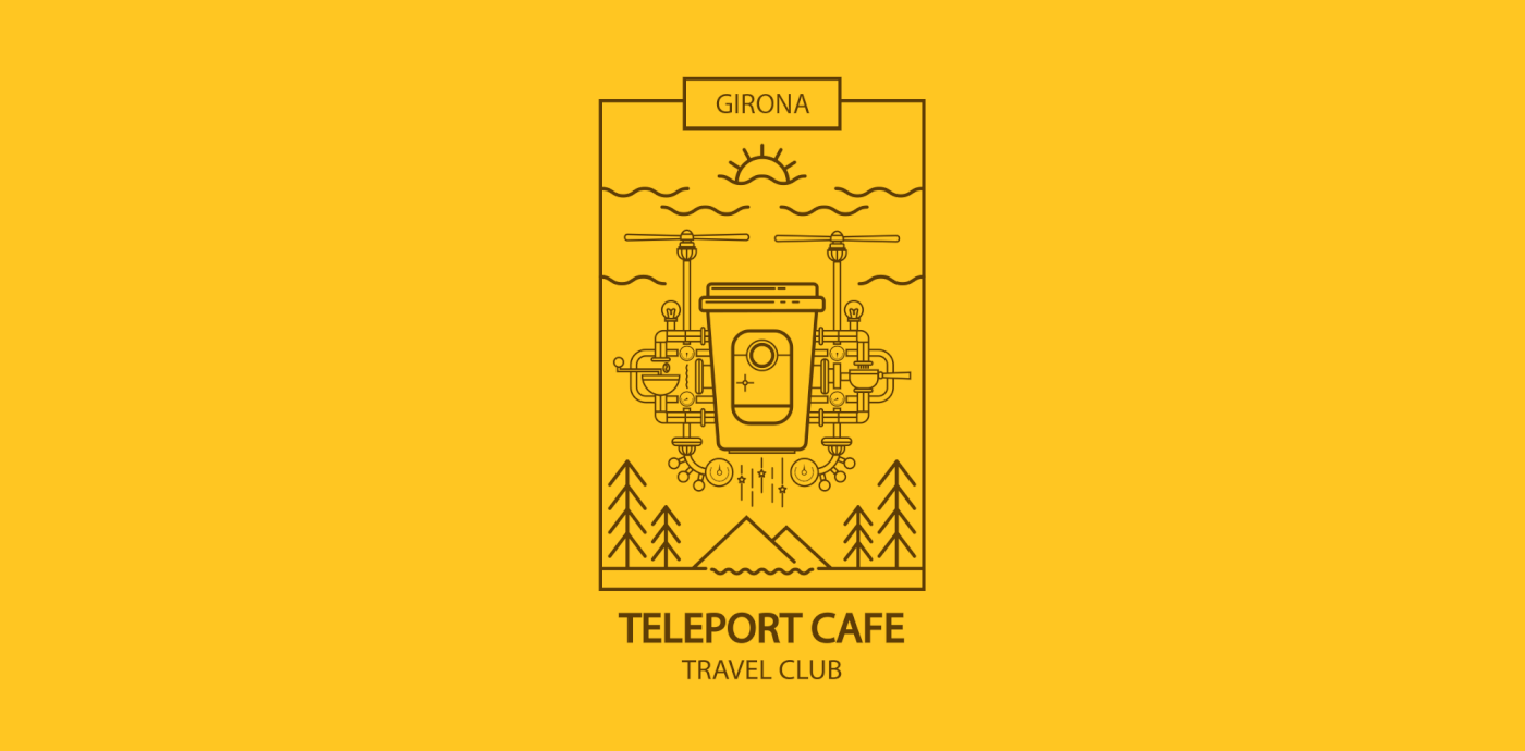 Teleportcafé全球性咖啡专营店标志设计